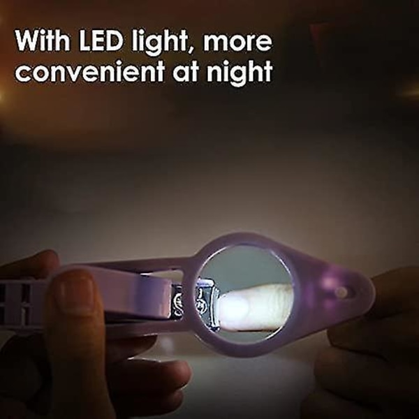LED Lys Forstørrelsesglas Negleklippere Bærbar Foldbar Vandafvisende Hjem Praktisk Multifunktionel