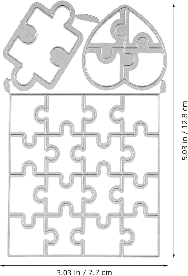 Pussel Blomma Skärform Kolstål DIY Stencil 13x8.5cm Silver