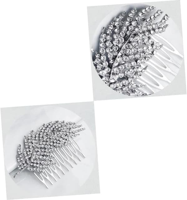 Stilig legering Rhinestone blad hårkam brudehodeplagg for selvsikre jenter og kvinner