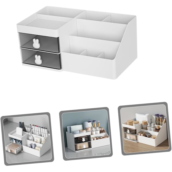 Kosmetik Opbevaringsboks Robust Pp Materiale Bordplade Organizer Skrivebordsskuffe Opbevaringsboks Hvid
