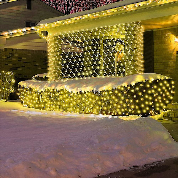 Solcells-nätlampor 3m*2m 200 LED-lampor Fjärrkontroll Sträng