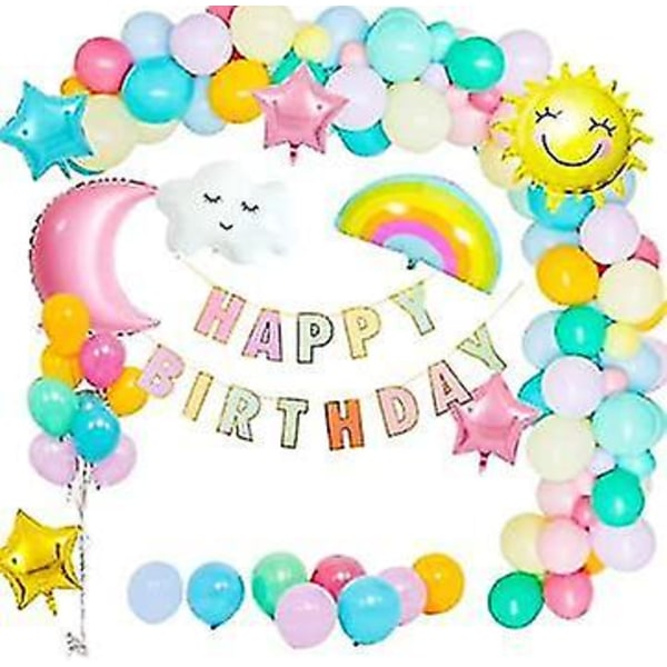 50pcs Birthday Party Decorations Girl Pastel Sky Theme Balloons