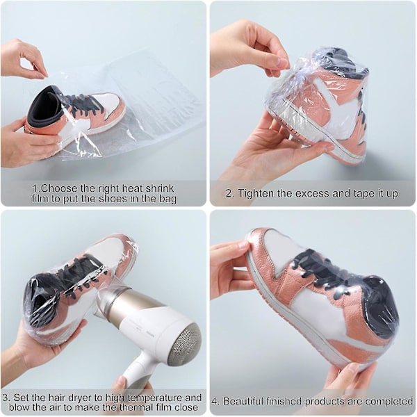 100 st Skoskrynkfolie Transparent PVC Värmepåsar för DIY