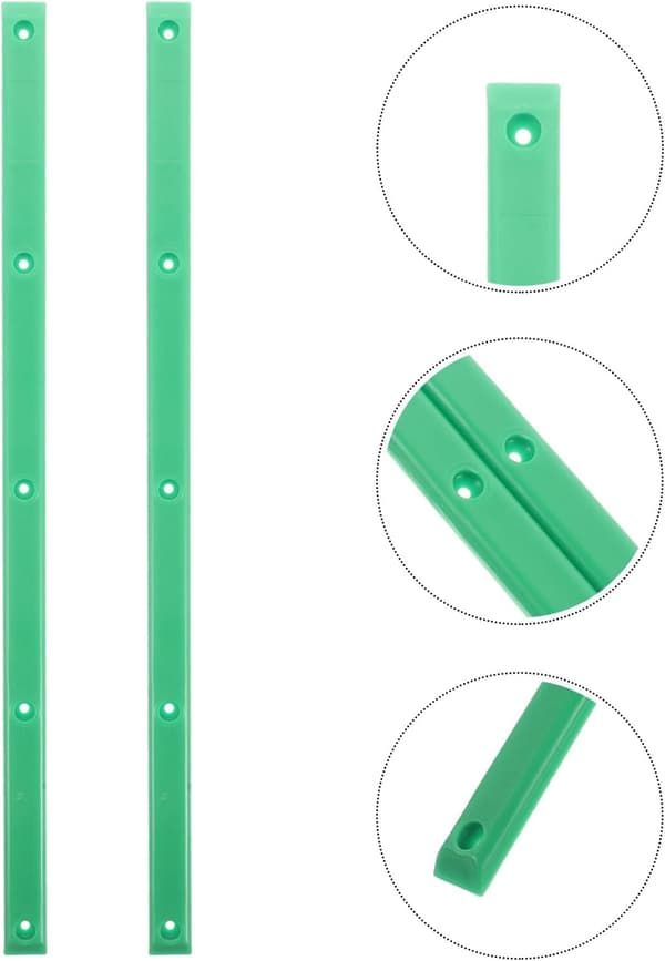 2 st gröna skateboard-räls skydd av plast, ribbensrälsset, longboard-skyddstillbehör