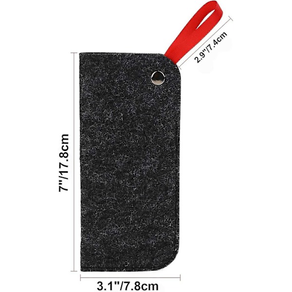 Blødt Brilletui 3-pak. Filt Portable Rejseetui til Briller. Blødt Solbrilleetui Taskeholder