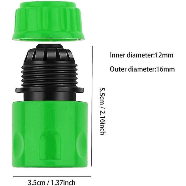 12 stk. Grønne Slangekoblinger Hurtigkobling 1/2'' Havearbejde