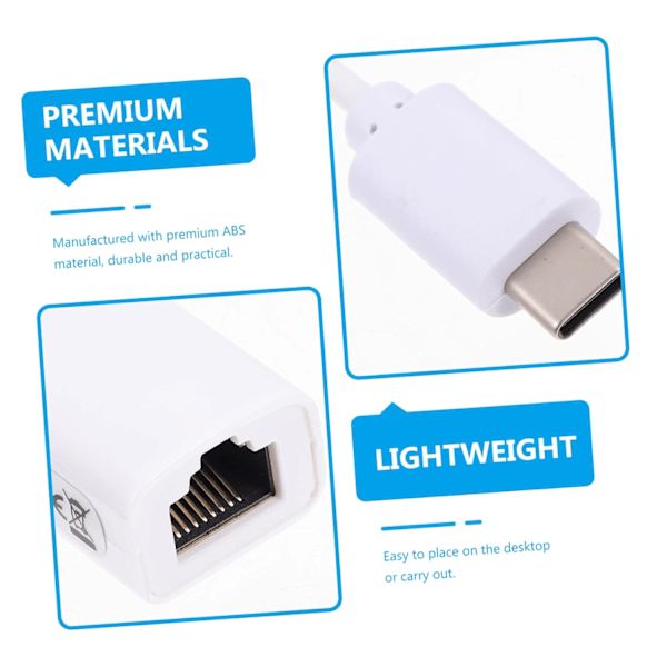 USB-C till Ethernet-adapter för Typ-C till Internetkabel PC Nätverkskabel Konverterare USB Nätverksadapter