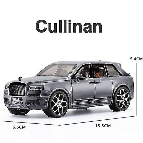 1:32 Rolls Royce Cullinan SUV Bilmodell Leke Diecast Alloy Simuleringskjøretøy Lyd Lys Bil Leke For Gutter Barn Samlinger Gray