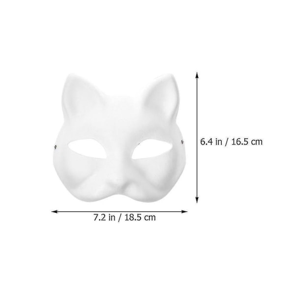 5 stk Blanke Kattemasker Børnehave Kostume Cosplay Maske Umalet Kattemasker