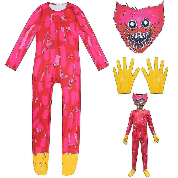 Poppy Playtime Kids Outfit Jumpsuit Mask Gloves Performance Costume Set 9-10 Years
