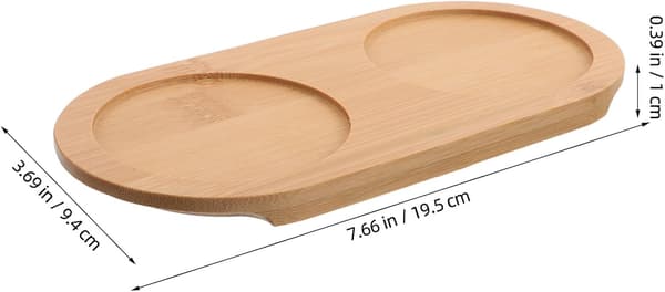2-pack bambuunderlägg med 2 fack, robust stöd, bärbar design, khaki-färgad bambuorganisatörbricka