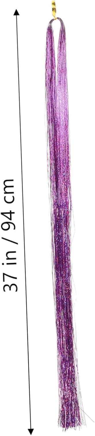 Gulltråd hårforlengelse farger glitter tinsel klips i sett for kvinner jenter