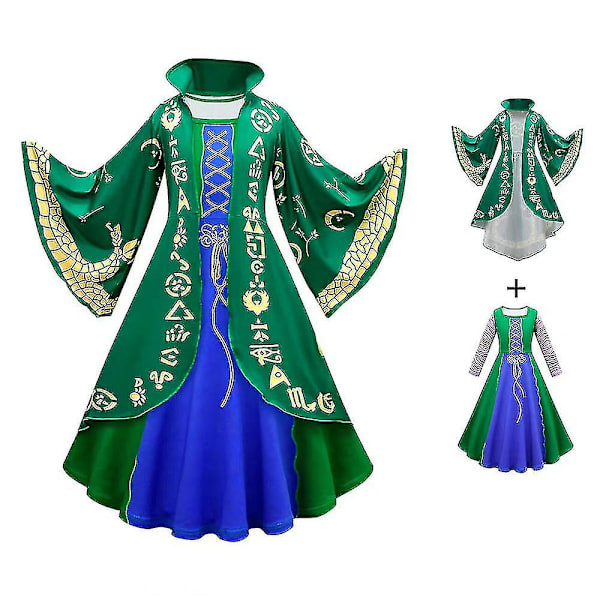 Hocus Pocus Winifred Sanderson Antrekk for Jenter - Korte Ermer + Kappe - Fancy Up Co 6-7 Years