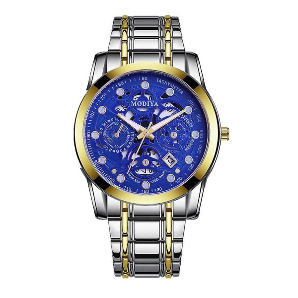 Herreklokke Produsent Luminous Quartz Watch Engros Hollow Out Gjennomsiktig kalender Alloy Watch Herre Fully golden