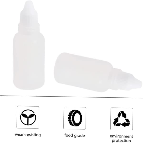 Plast øyedråpeflaske 30 ml med barnesikker kork, dråpeflasker