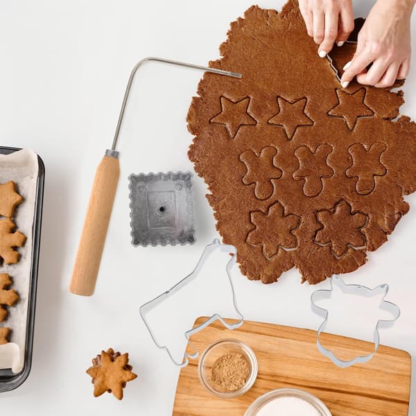 4 stk. non-stick bakeformer i rustfritt stål, kakekjeks, kuformede kjeksformer