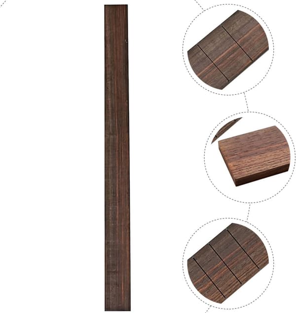 Ersättningsgitarrgreppbräda 40 mm bred brunt trämaterial inte lätt att spricka hjälper till att spela gitarr exakt