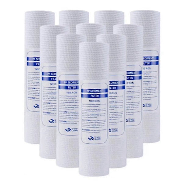 10 stk Universelle Vannfilter PP Bomullsfilter Sediment Vannfilter Polypropylen Material, 1 Mikron