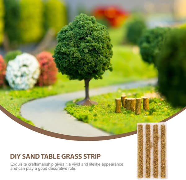 Miniatyr risåkergressmodell DIY sandbord statisk gressstripe for landskapsdekor