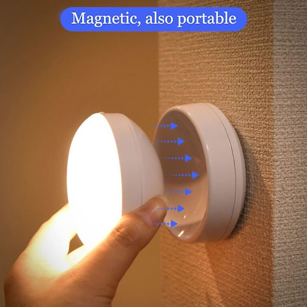 Sensor nattlys 6led PIR bevegelsesstyrt skap/garderobe/vegglys