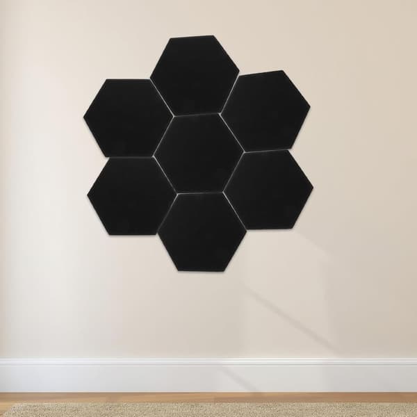 8 stk. sekskantede akustikkpaneler for vegger, lydabsorberende, lydisolerende filtmateriale, moderne