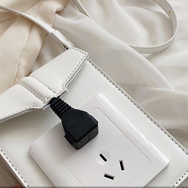 Crossbodyväska för kvinnor, liten crossover-väska, lång axelrem White