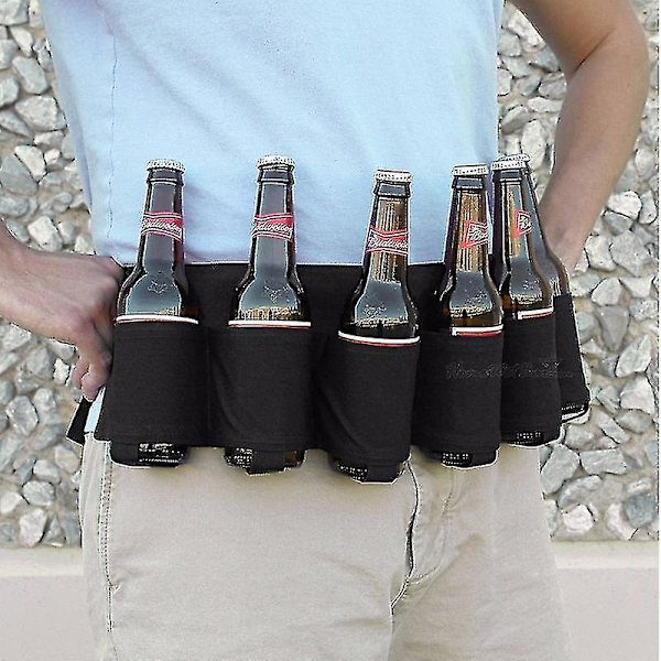 Klättring Camping Vandring Holster Bärbar Flaska Midja Öl Bälte Väska Praktisk Vinflaskor Dryck Bur Hållare Hängande Organiserare(haoyi)-b-yuhao Black
