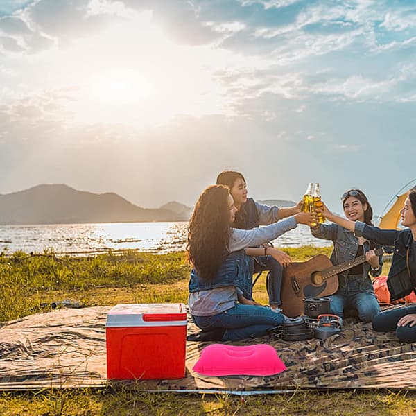 Oppblåsbar campingpute for sove Lett rektangulær PVC utendørs pute