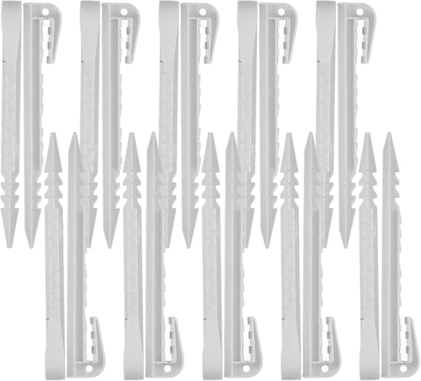 Plastteltplugger 20 stk Hvite Campingteltplugger Robuste Jordplugger