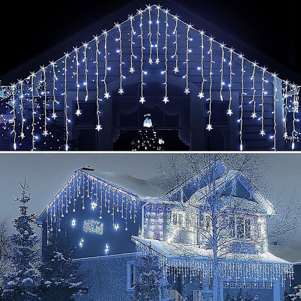 Juleislykter Utendørs 5m 216led 36 Hengende 8 Moduser