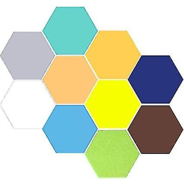 Pin Board Klæbende Filt 10 Stk Flerfarvede sekskantede fliser 99ba | Fyndiq