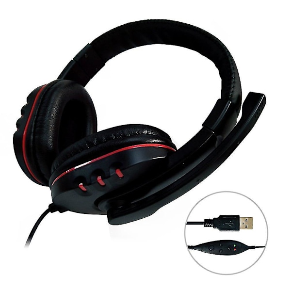 Justerbar volymkontroll Stereo Brusreducerande Headset Mic