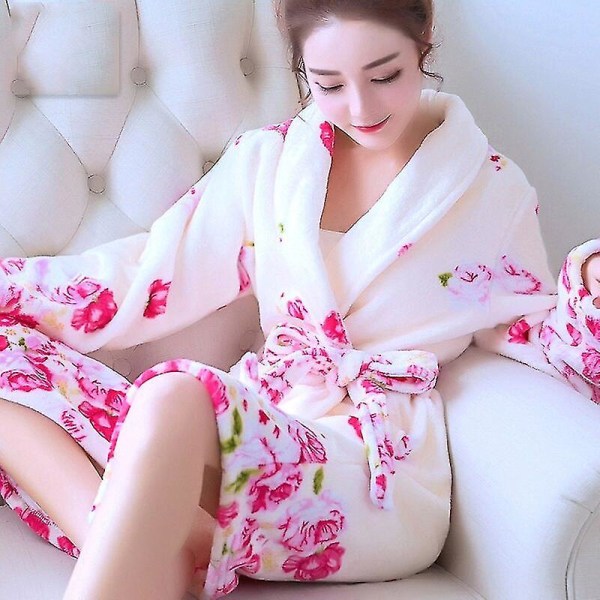Vintervarma kvinnor Plysch Coral Fleece Pyjamas Nattlinne