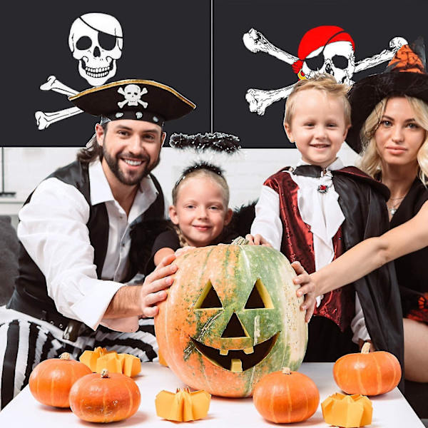 2 kpl Pirattilippua Jolly Roger -kallo Halloween-koriste