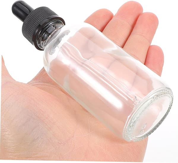 4 st eteriska oljeflaskor med droppare, glasflaskor med plastlock för hårolja och parfym