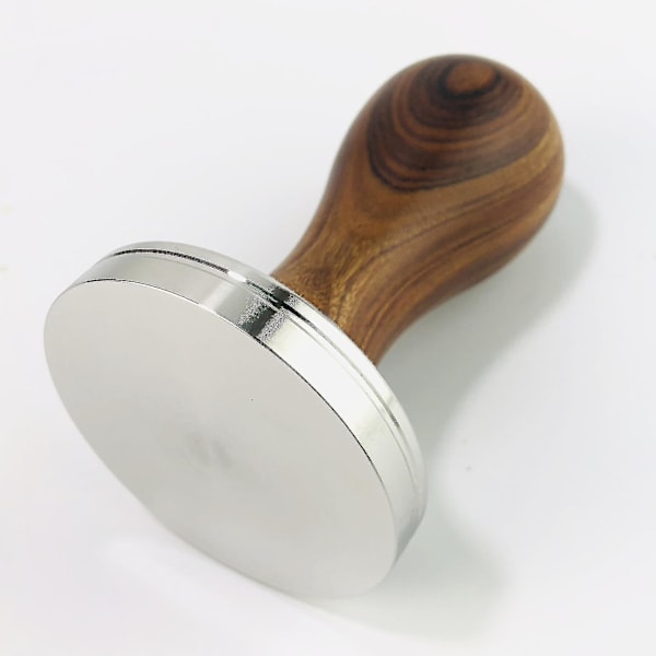 51mm Espresso Kaffetamper Flat Base i Rustfritt Stål med Trehåndtak for Barista (51mm)