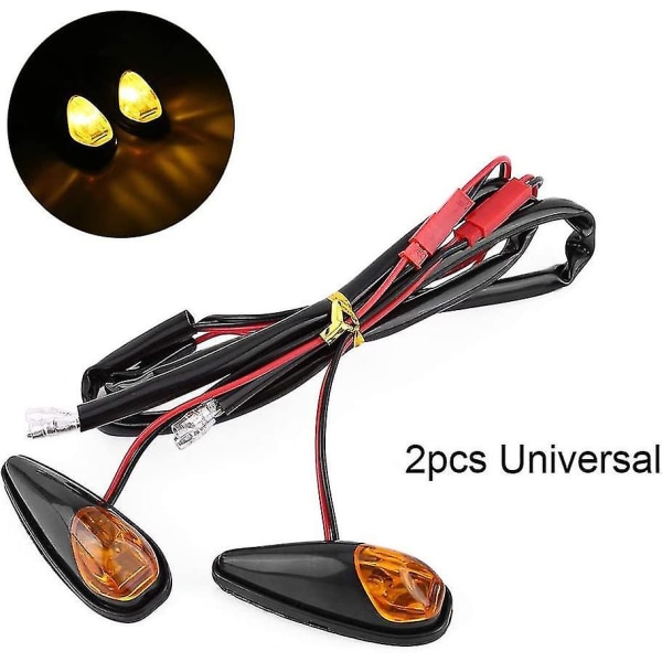 Motorcykel Blinklys, Universal Motorcykel Blinklygter Led Motorcykel Flush Mount Blinklys Blinklygte Lampe Amber Black Shell(2 stk,