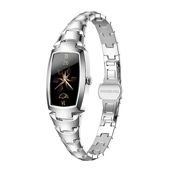 Smart Watch Pulsmåler Step Smart Armbånd Sportsklokke Multifunksjon Silver