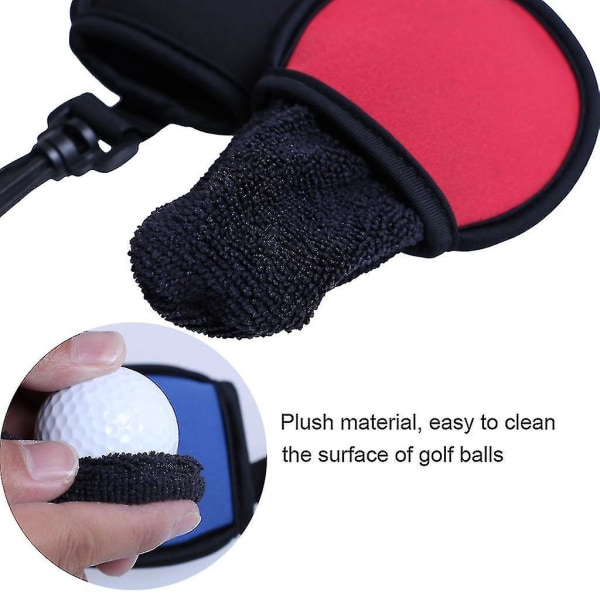 Smutsavtorkningsficka med klämma för golfbollar Rengöring av golffickor 1 st röd