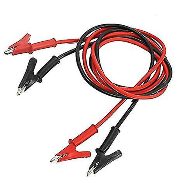 2 stk. Isoleret Alligator Klips Testprobe Ledningskabel 1m