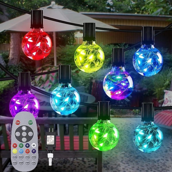 Globeljussträng 15m 25LED Vattentät Patio RGB