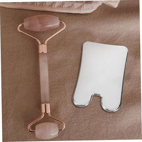 Skrabebord i rustfrit stål til ansigts Gua Sha massageværktøj Dobbelt hage reducer Ansigtskraber til ansigtsmassage
