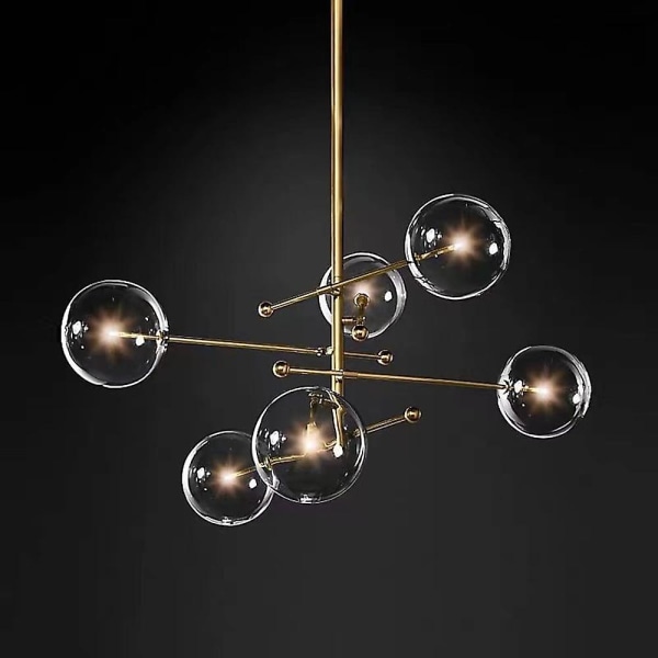 80cm LED Pendellampe Globe Glas Metal Moderne Klassisk