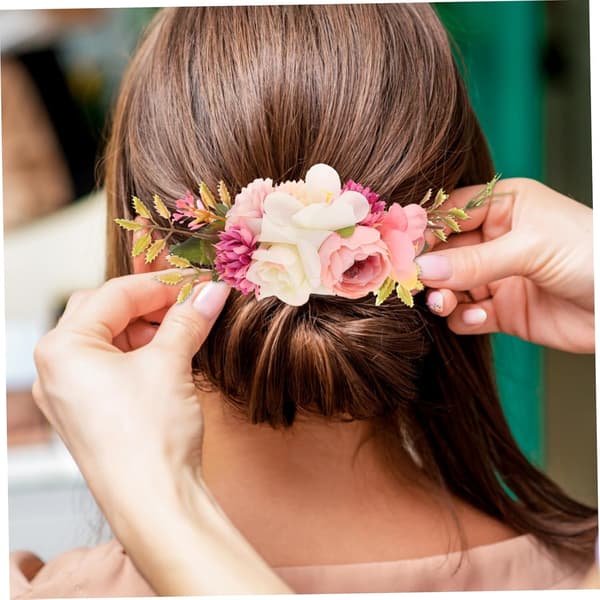 Brudblomkam för bröllop Elegant hårkam för brud sidodesign och brudstyling