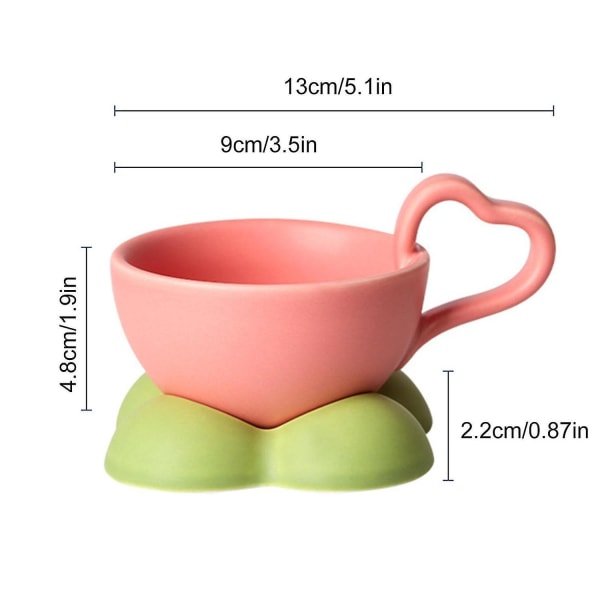 Kaffekop Glas Hjertehåndtag Love Cute Tea Milk Mug