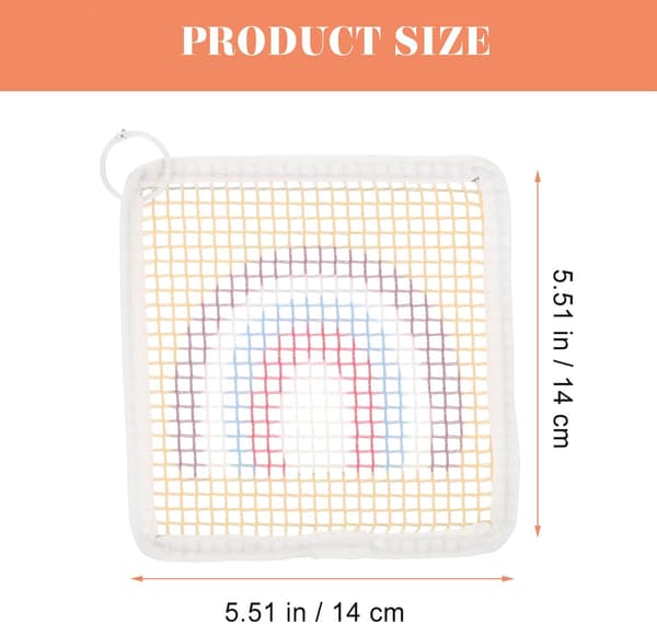 DIY Broderi Coaster Kit Regnbue Lys Beige Latch Hook Sett med Koppmatte Materialer