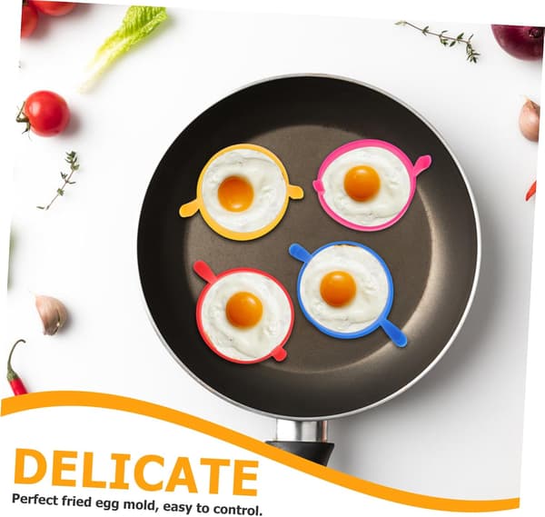 8 stk silikon eggeringer, non-stick stekte eggformer, omelettringer
