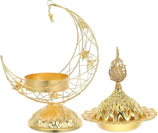 Midtøsten Måne Røkelsesbrenner Eid Mubarak Røkelsesbrenner Jern Måneformet Elegant