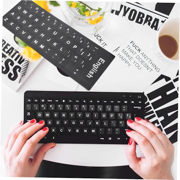 10 Ark Tastaturklistremerker Datamaskintastatur Alfabetklistremerker Datamaskin
