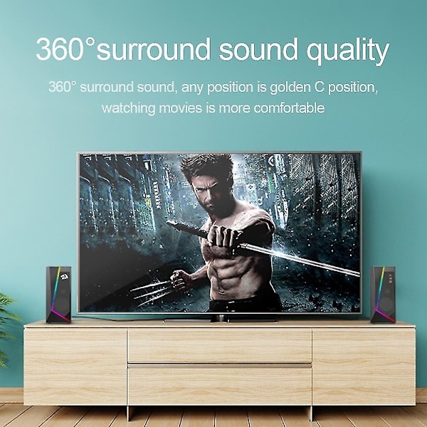 Redragon GS520 Anvil Aux 3,5 mm Stereo Surround RGB-høyttalere
